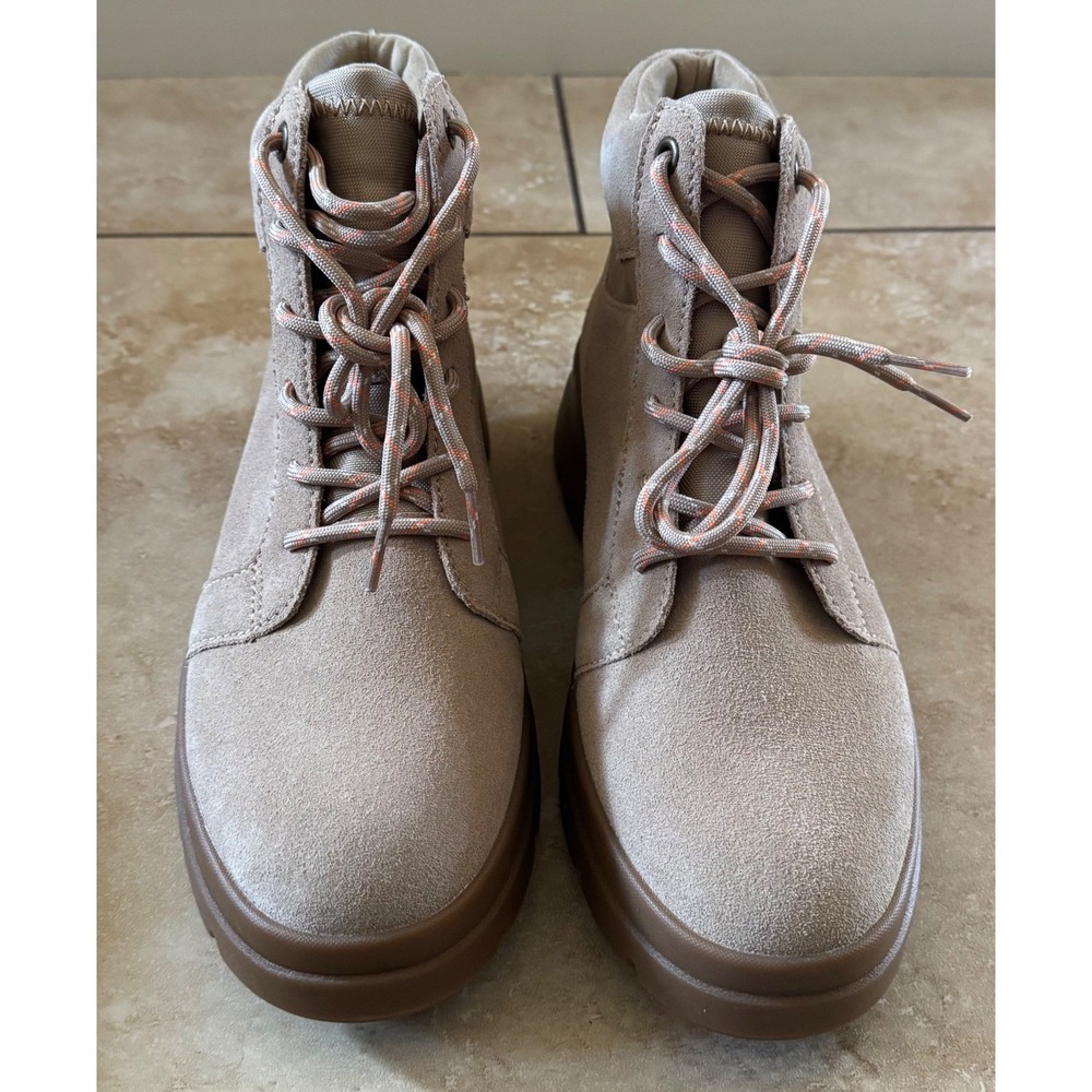 Koolaburra by UGG Jozie Women 10 Sand Brown Suede Lug Platform Combat Boots NEW